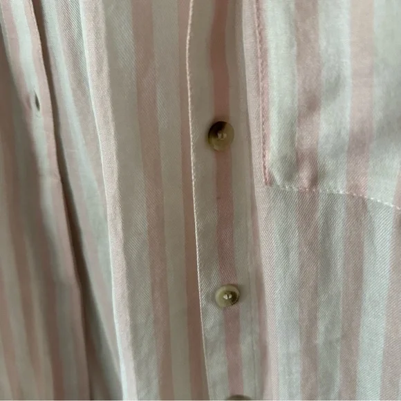 Urban Outfitters BDG Striped Button Down Blouse Pink and White M - Picture 7 of 12